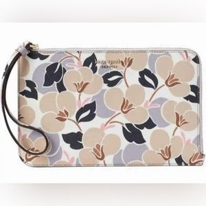 KATE SPADE WRISTLET Cameron Medium L-Zip Phone Wallet BREEZY FLORAL iphone case